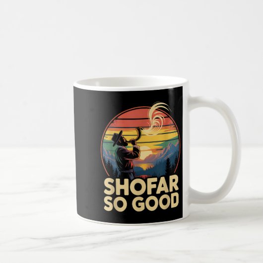 超面白い ロシュ・ハシャナ ユダヤ人の祝日 ショファル コーヒーマグカップ (右)