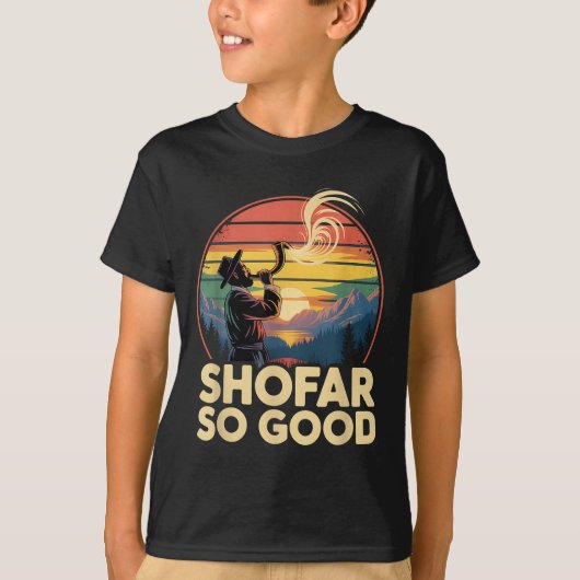 超面白い ロシュ・ハシャナ ユダヤ教の休日 ショファー Tシャツ (正面)