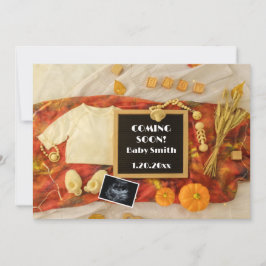 超音波かぼちゃ秋レターボード妊娠 案内状