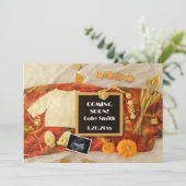 超音波かぼちゃ秋レターボード妊娠 案内状 (スタンド正面)