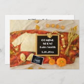 超音波かぼちゃ秋レターボード妊娠 案内状 (正面/裏面)