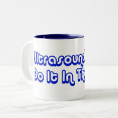 超音波の技術は濃紺3Dロゴのそれをします ツートーンマグカップ (正面左)