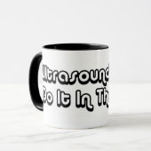 超音波の技術は真黒3Dのロゴのそれをします マグカップ (正面左)