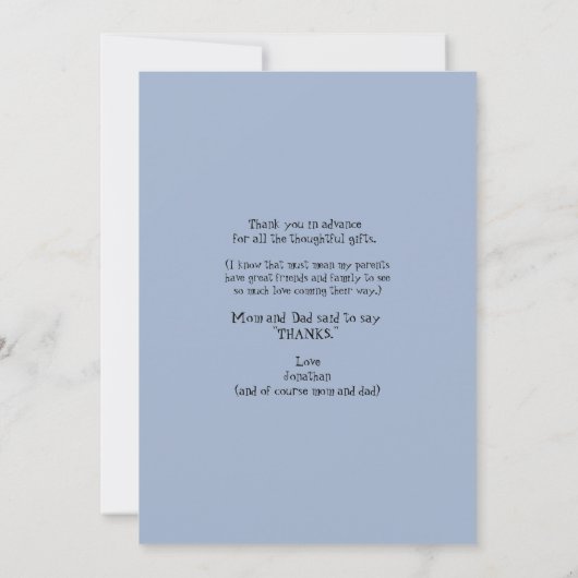 超音波エコー ありがとう 外は寒いよ 赤ちゃん歓迎会 サンキューカード (裏面)