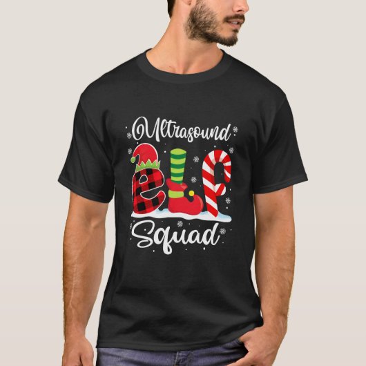 超音波エルフ部隊 クリスマス技術者 おそろいコーデ Tシャツ (正面)