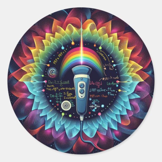 超音波カラフル超音波物理学 ラウンドシール (正面)