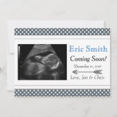 超音波シンプルユニセックスベビー発表 案内状 (正面)