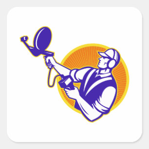 超音波ソナー皿を持つ技術者 スクエアシール