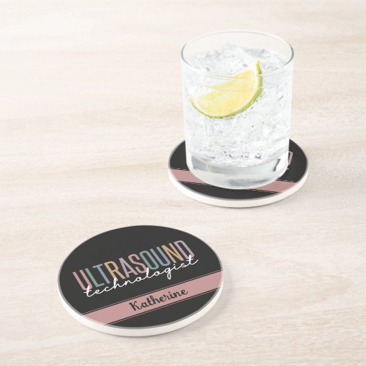 超音波パーソナライズされた技術者の贈り物 コースター (側面)
