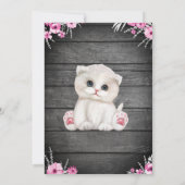 超音波ベビーキャットベビーシャワー招待状、素朴 招待状 (裏面)