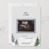 超音波ベビーシャワー外が寒いありがとう サンキューカード (正面)