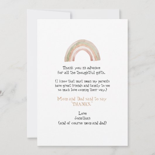 超音波写真ありがとうござおもしろいう サンキューカード (裏面)