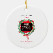 超音波写真が到着するクリスマス セラミックオーナメント (裏面)