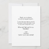 超音波写真の葉ありおもしろいありがとうベビー サンキューカード (裏面)