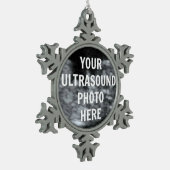 超音波写真カスタムテンプレート スノーフレークピューターオーナメント (左)