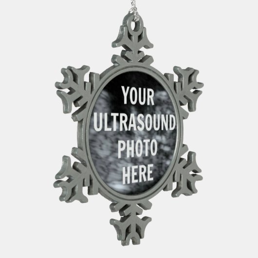 超音波写真カスタムテンプレート スノーフレークピューターオーナメント (左)