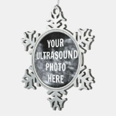 超音波写真カスタムテンプレート スノーフレークピューターオーナメント (右)