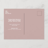 超音波写真ピンクの赤ちゃんシャワー 案内ポストカード (裏面)