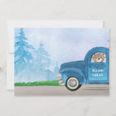 超音波写真ブルートラックベビーベイビーシャワー 招待状 (裏面)