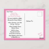 超音波写真ベビーシャワー招待状はがき ポストカード (裏面)