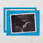 超音波写真ベビーシャワー招待状 ポストカード (正面/裏面)