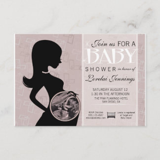 超音波写真ベビーシャワー招待状 招待状