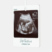 超音波写真初めてのクリスマスソノグラムホリデイ メタルオーナメント (正面左)