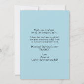 超音波写真動物おもしろいありがとうベビー サンキューカード (裏面)