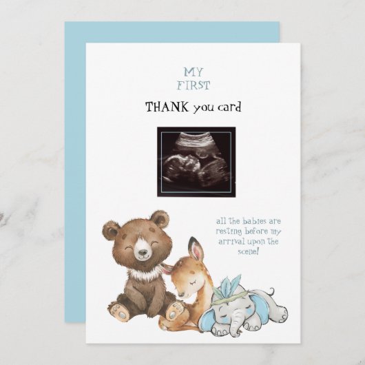 超音波写真動物おもしろいありがとうベビー サンキューカード