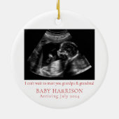 超音波写真妊娠の発表 セラミックオーナメント (裏面)