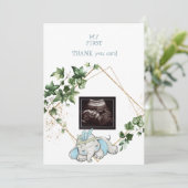 超音波写真少年ありがとうベビーの視点 サンキューカード (スタンド正面)