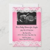 超音波及びレースのベビーシャワー招待状 招待状 (正面)