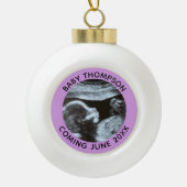 超音波妊娠ジェンダー明らかにソノグラム セラミックボールオーナメント (正面)