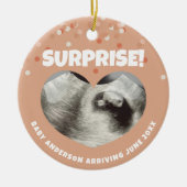 超音波妊娠告知サプライズハート セラミックオーナメント (正面)