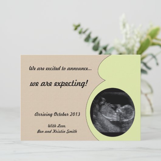 超音波妊娠告知写真 案内状 (スタンド正面)