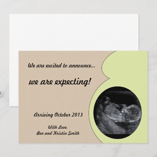 超音波妊娠告知写真 案内状 (正面/裏面)