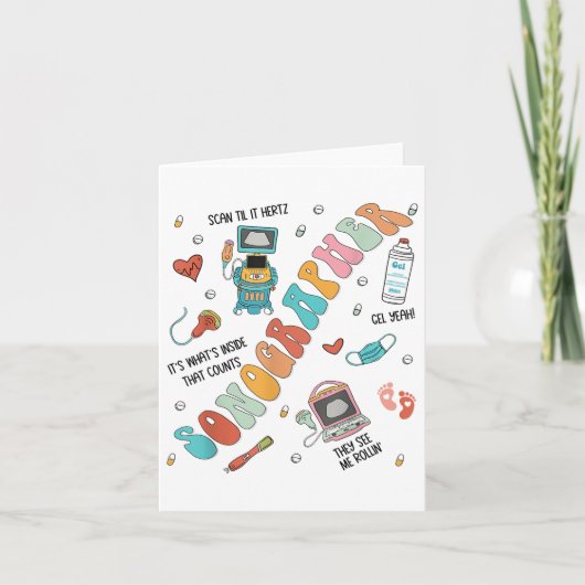 超音波技術者 ソノグラファー 学校看護師 学生 カード (正面)