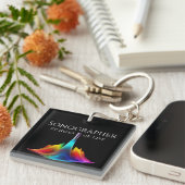 超音波撮影カラフル波 キーホルダー (正面右)