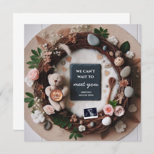 超音波検査で妊娠が明らかになる 案内状 (正面/裏面)