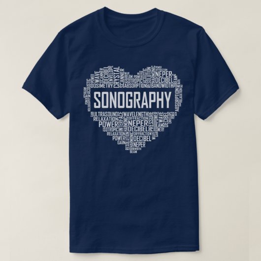 超音波検査ハート Tシャツ (デザイン正面)