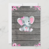 超音波象ベビーシャワー招待状、素朴 招待状 (裏面)