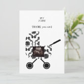 超音波B/Wダマスクありがとうベビー視点 サンキューカード (スタンド正面)