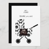 超音波B/Wダマスクありがとうベビー視点 サンキューカード (正面/裏面)