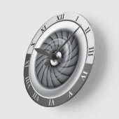 超音速ジェット・エンジンの柱時計 ラウンド壁時計 (傾斜)