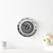 超音速ジェット・エンジンの柱時計 ラウンド壁時計 (ホーム)