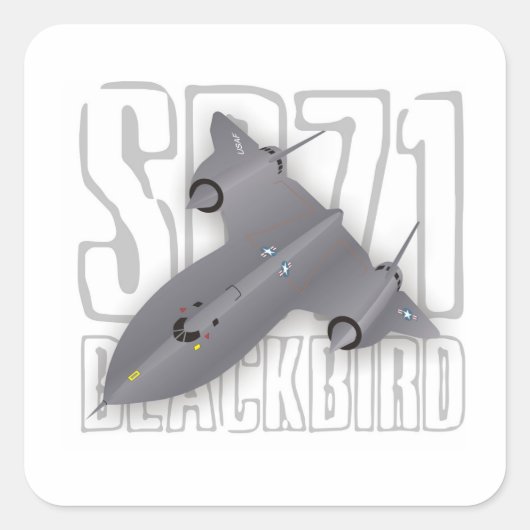 超音速スパイ飛行機: SR-71 Blackbird スクエアシール (正面)