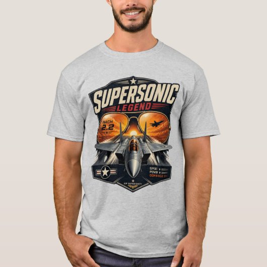 超音速伝説 マッハ2.2 戦闘機 Tシャツ (正面)