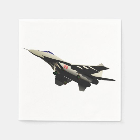 超音速戦闘機 ミリタリー航空機 スタンダードカクテルナプキン (正面)