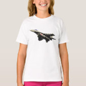 超音速戦闘機 ミリタリー航空機 Tシャツ (正面)