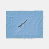 超音速空軍ジェット戦闘機デザイナーギフト フリースブランケット (正面(横))